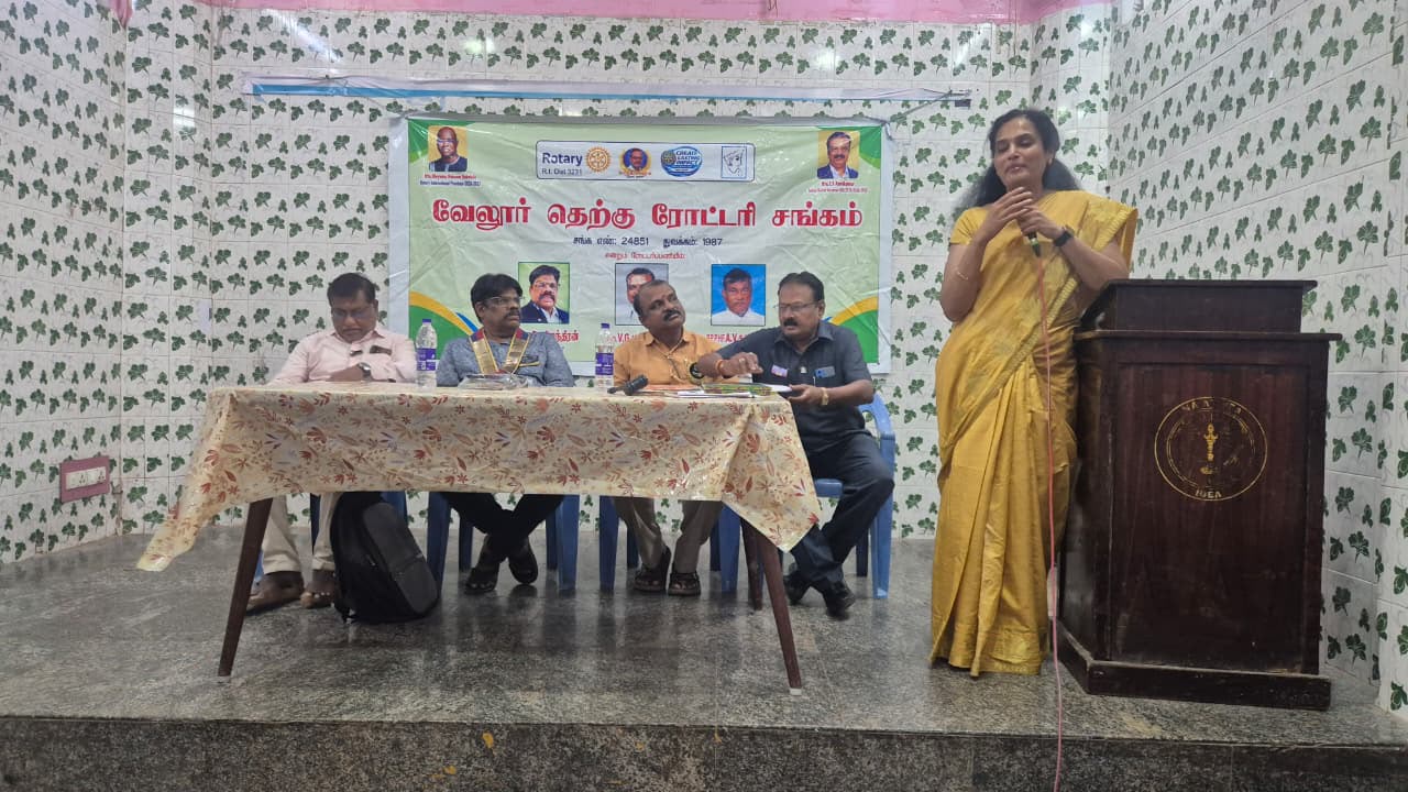 Spoke to Rotary members, central Vellore on importance of parenting